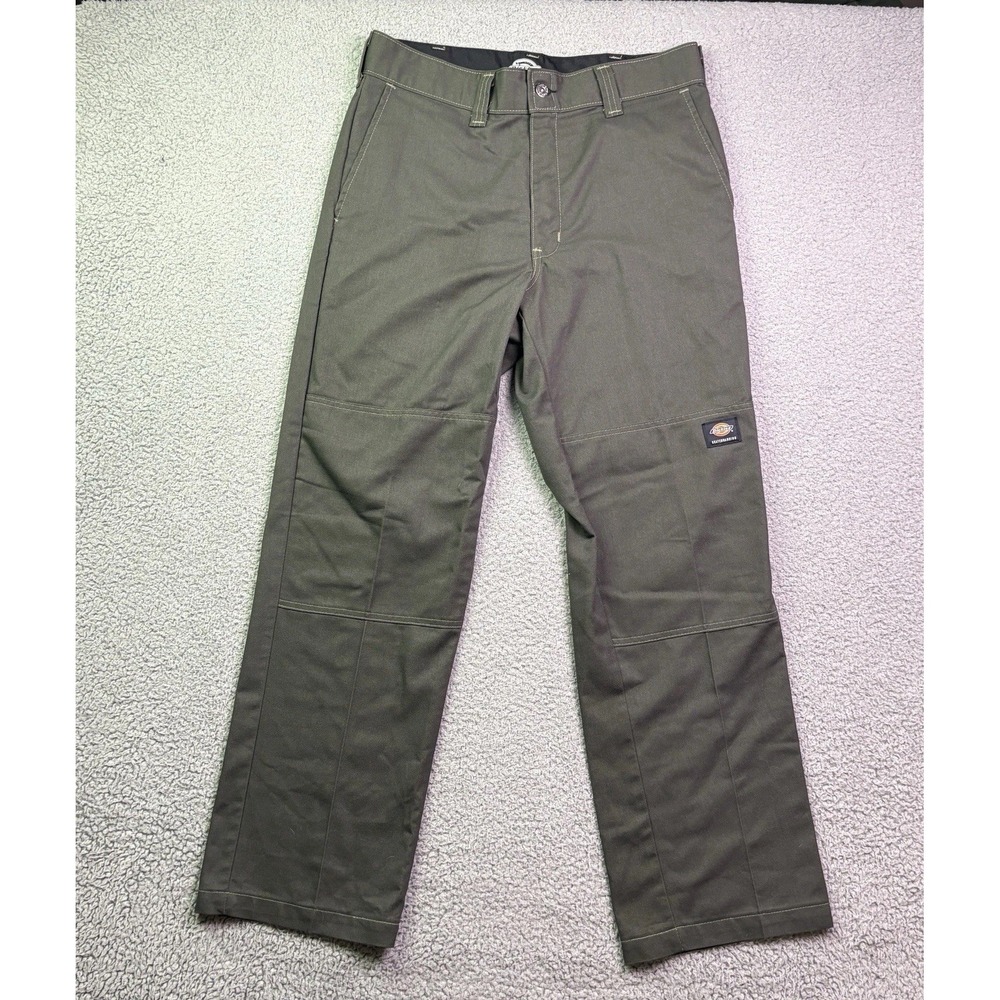 VTG Dickies Skateboarding Pants Mens 32x30 Green Double Knee Skater Grunge Y2K
